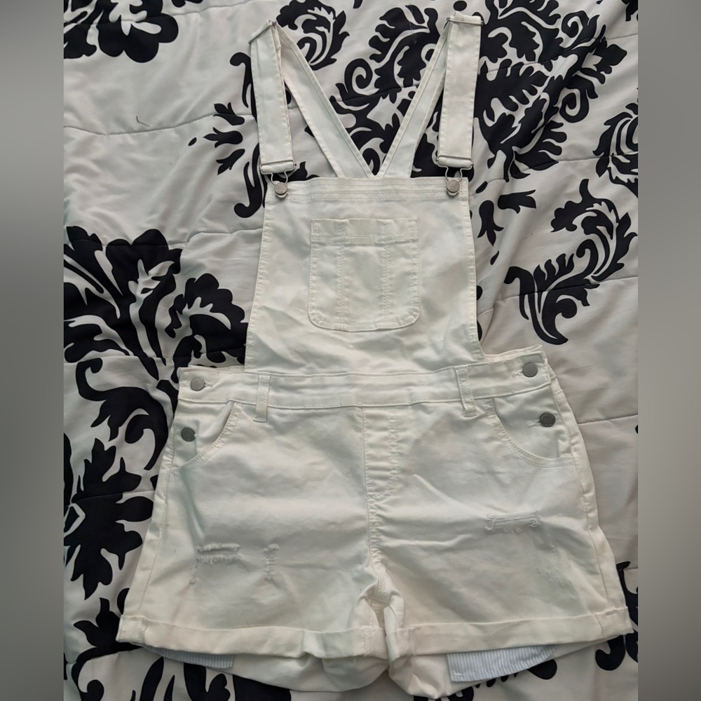 Denim White Overalls
